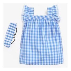 D&L Kids Store Dress 2 Piece Cotton Set Blue White 18/24M A001190